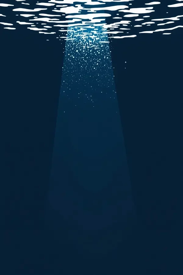 亚洲黄色电影《深海之约》剧照，藏蓝色调鲸鱼深海留白